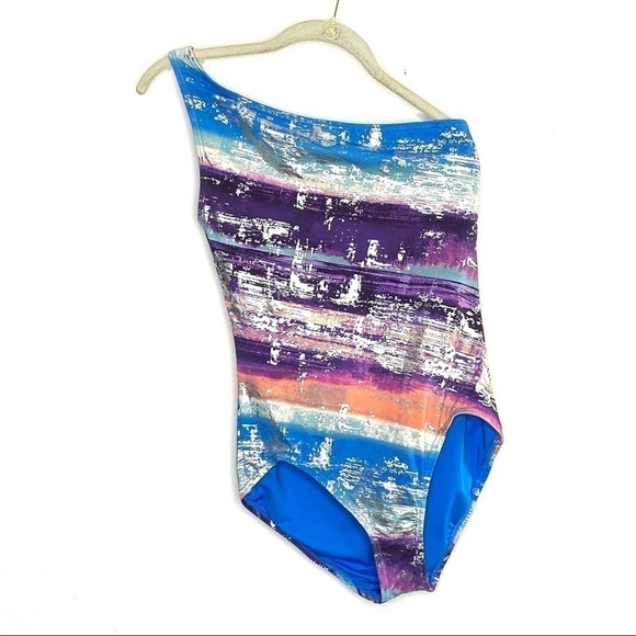Carmen Marc Valvo One Shoulder One Piece Swimsuit - Pacific Sunset - Picture 2 of 8